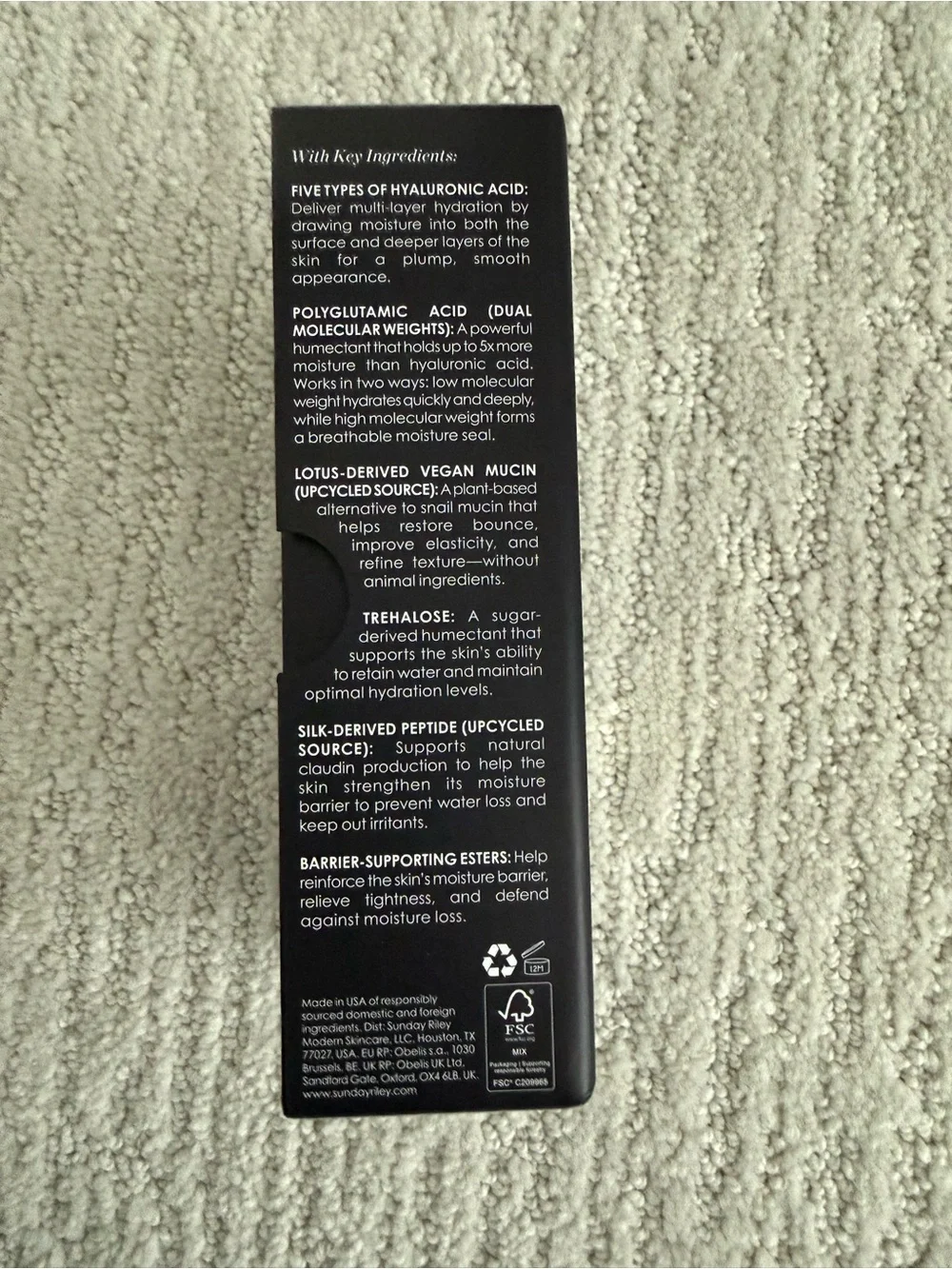 New in box Sunday Riley tidal hydration and plumping serum $85